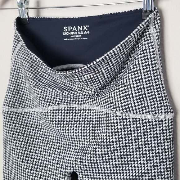 SPANX Booty Boost Active Houndstooth Leggings Ankle Spanxshape Navy White S $118 - Picture 11 of 16